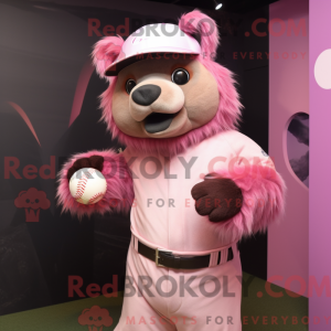 Maskottchen eines rosa...