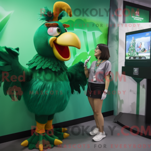 Maskot karakter af en grøn...