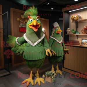 Maskot karakter af en grøn...