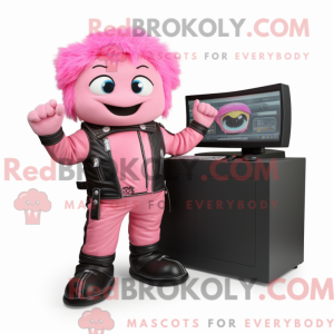 Maskottchen eines rosa...