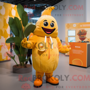 Maskotkarakter af en orange...