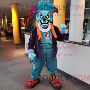 Mascot character of a Cyan...