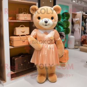 Peach Teddy Bear maskot...