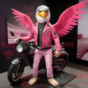 Maskottchenfigur eines Pink...