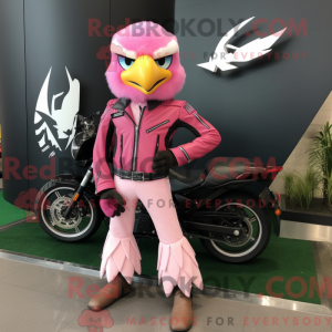 Mascot character of a Pink...