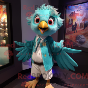 Mascot character of a Teal...