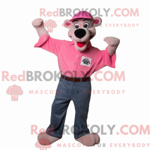 Mascot character of a Pink...