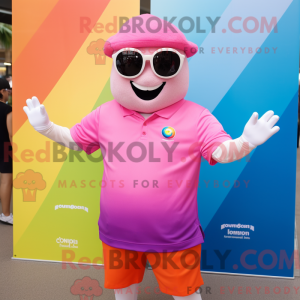 Maskottchen eines rosa...