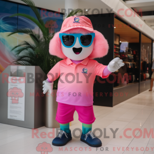 Maskottchen eines rosa...