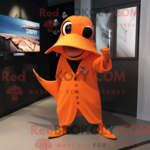 Maskotkarakter af en orange...