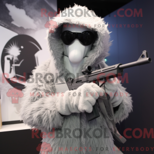 Maskottchen eines silbernen...