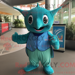 Postava maskota Teal Ray...