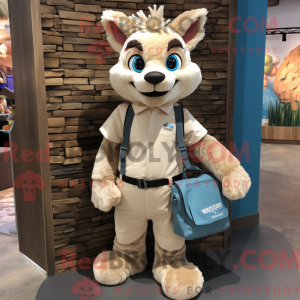Mascot character of a Beige...