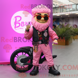 Maskotkarakter af en Pink...