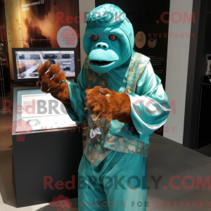 Mascot character of a Teal...