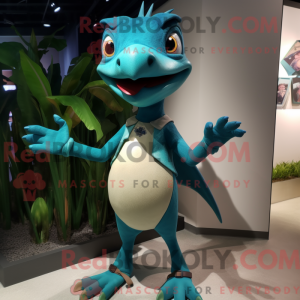Mascot character of a Teal...