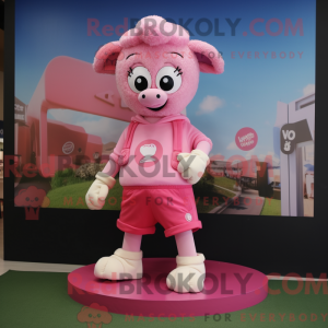 Mascot character of a Pink...