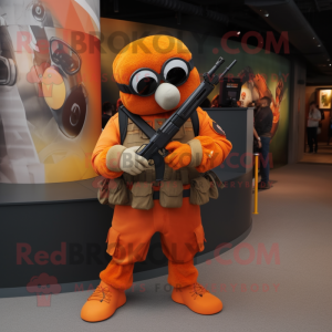 Orange Sniper maskot drakt...