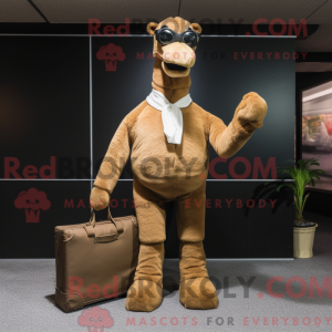 Mascot character of a Brown...
