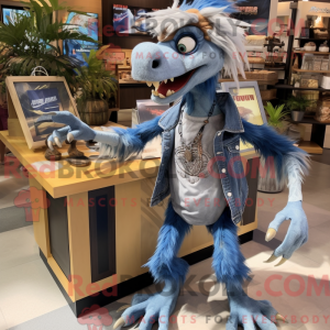 Maskot karakter af en sølv...