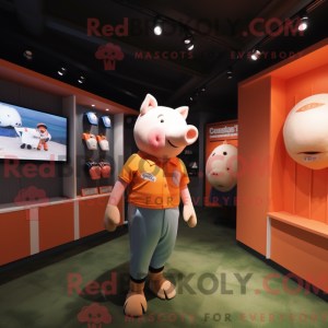 Maskottchen eines Peach Pig...
