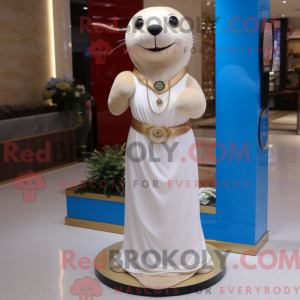 Mascot character of a Beige...
