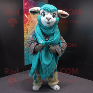 Teal Ram maskot kostym...