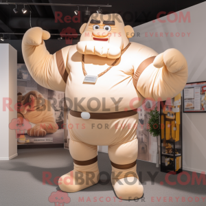 Mascot character of a Beige...