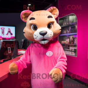Mascot character of a Pink...