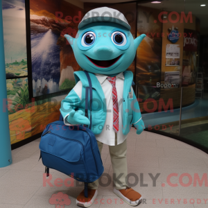 Mascot character of a Teal...