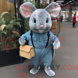 Maskot karakter af en blå...