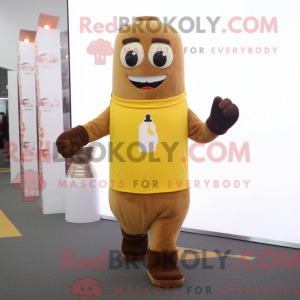 Mascot character of a Brown...