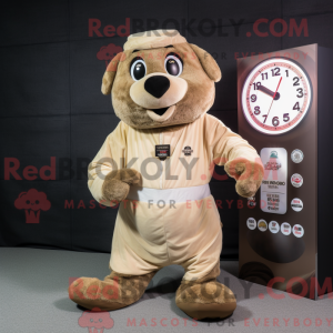 Mascot character of a Beige...