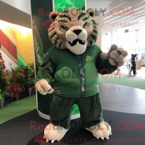 Maskot karakter af en grøn...