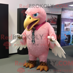 Mascottefiguur van een roze...
