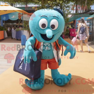 Mascot character of a Teal...