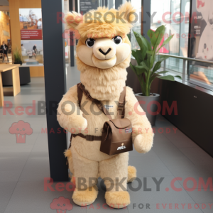 Maskot karakter af en beige...