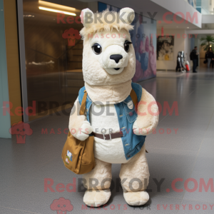 Mascot character of a Beige...
