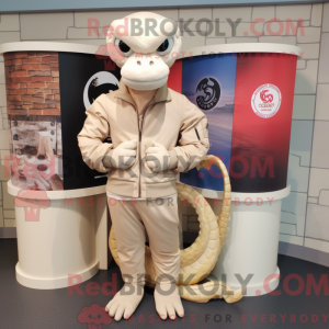 Mascot character of a Beige...