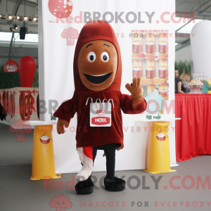 Maskot karakter af en brun...