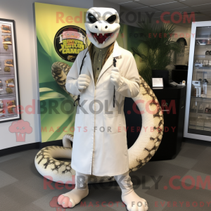 Maskotkarakter av en hvit...