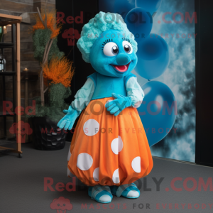 Mascot character of a Cyan...