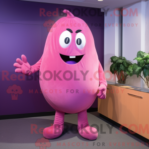 Mascottefiguur van een roze...