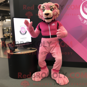 Mascot character of a Pink...