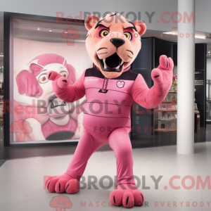 Mascot character of a Pink...