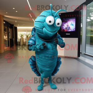 Mascot character of a Teal...