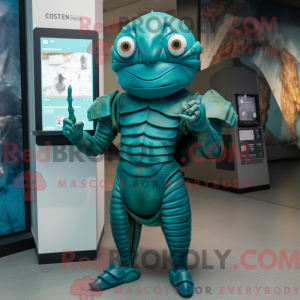 Mascot character of a Teal...