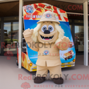Mascot character of a Beige...