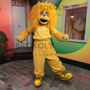 Mascot karakter van gele...