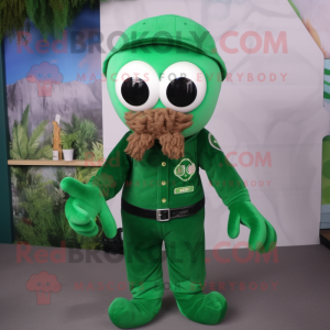 Forest Green Octopus maskot...